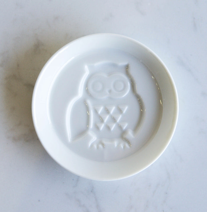 ebros gift Set Of 6 Japanese White Porcelain Owl Small Dipping Sauce Condiment Dishes Bowls