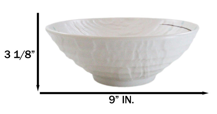 Ebros Gift Set Of 6 Modern Yukino Hana Melamine Large Ramen Soup Pasta Salad Bowls 46oz 9"D