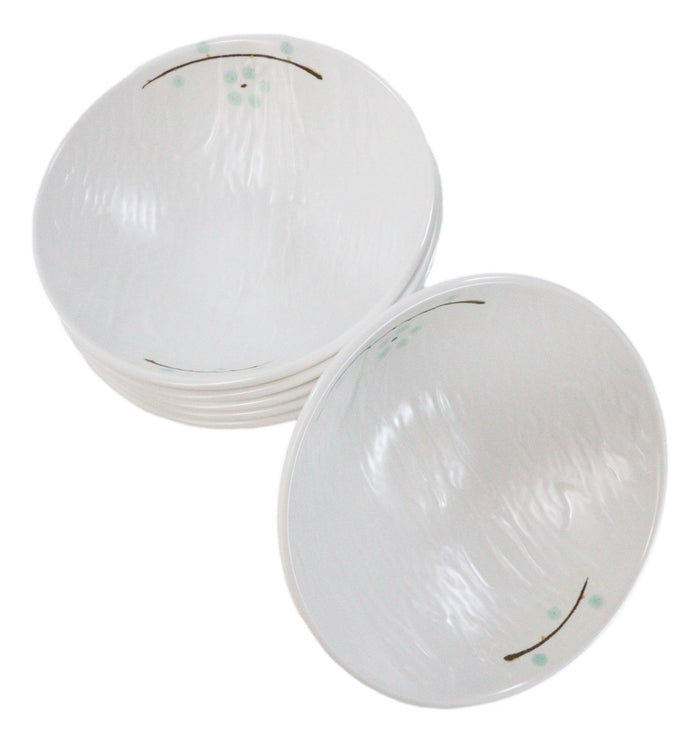 Ebros Gift Set Of 6 Modern Yukino Hana Melamine Soup Pasta Salad Cereal Bowls 32oz 8"D