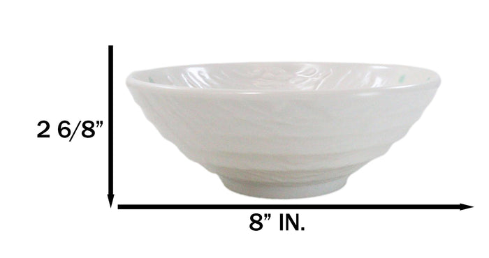 Ebros Gift Set Of 6 Modern Yukino Hana Melamine Soup Pasta Salad Cereal Bowls 32oz 8"D