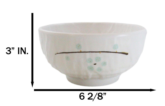 Ebros Gift Set Of 6 Modern Yukino Hana Melamine Soup Pasta Salad Cereal Bowls 26oz 6"D