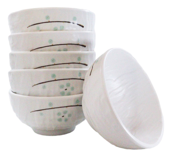 ebros gift Set Of 6 Modern Yukino Hana Melamine Soup Pasta Salad Cereal Bowls 26oz 6"D