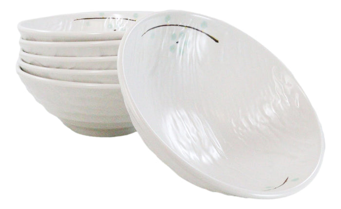 ebros gift Set Of 6 Modern Yukino Hana Melamine Soup Pasta Salad Cereal Bowls 32oz 8"D