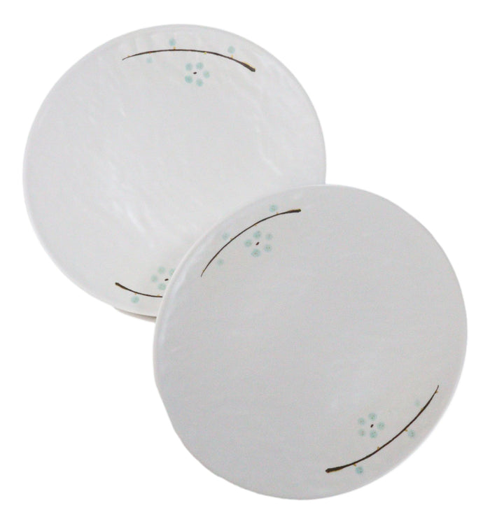 Ebros Gift Set Of 6 Modern Yukino Hana Snowflakes Melamine Large Round Dinner Plates 11"D
