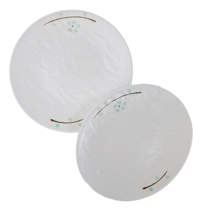 Ebros Gift Set Of 6 Modern Yukino Hana Snowflakes Melamine Large Round Dinner Plates 11"D