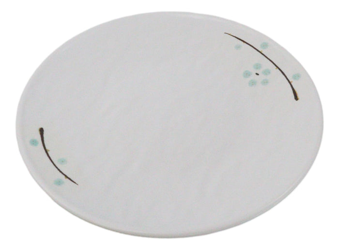 Ebros Gift Set Of 6 Modern Yukino Hana Snowflakes Melamine Round Entree Dinner Plates 9"D