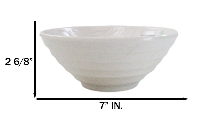 Ebros Gift Set Of 6 Modern Yukino Hana Snowflakes Melamine Soup Pasta Salad Bowls 26oz
