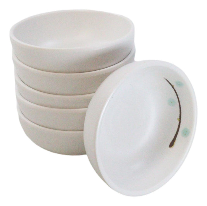 Ebros Gift Set Of 6 Modern Yukino Hana Snowflakes Melamine Soup Rice Shallow Bowls 5oz