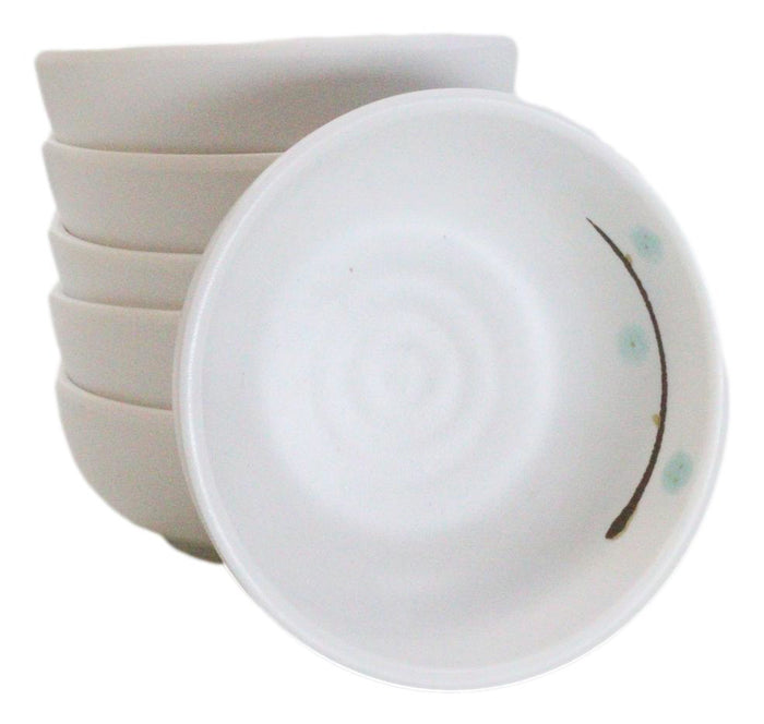 Ebros Gift Set Of 6 Modern Yukino Hana Snowflakes Melamine Soup Rice Shallow Bowls 5oz