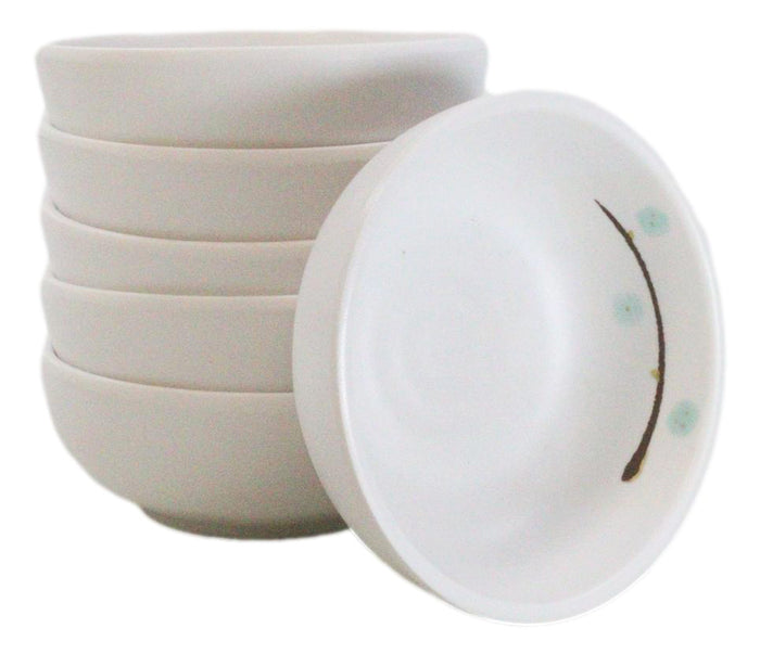 ebros gift Set Of 6 Modern Yukino Hana Snowflakes Melamine Soup Rice Shallow Bowls 5oz