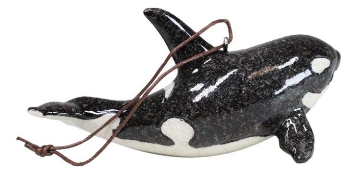 Ebros Gift Set Of 6 Nautical Black Orca Whales Ocean Marine Wall Decor Tree Ornaments