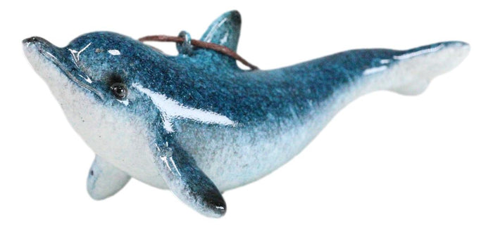 Ebros Gift Set Of 6 Nautical Blue Dolphins Ocean Marine Wall Hanging Decor Tree Ornaments