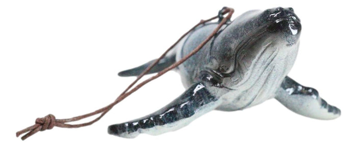 Ebros Gift Set Of 6 Nautical Blue Humpback Whales Ocean Marine Wall Decor Tree Ornaments