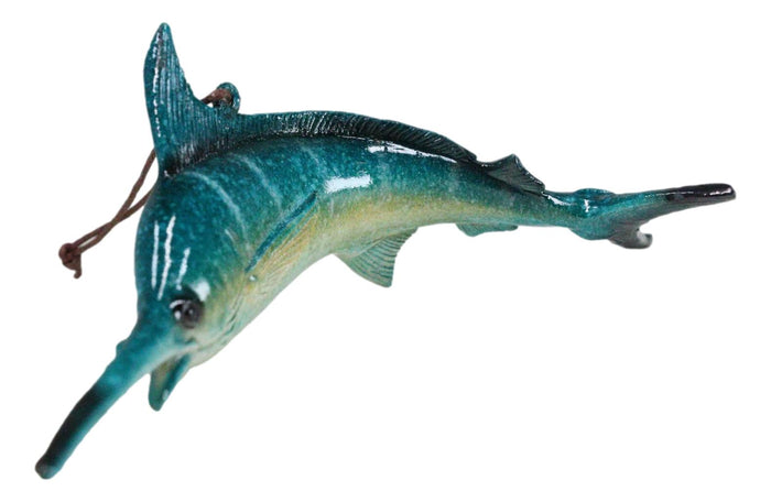 Ebros Gift Set Of 6 Nautical Blue Swordfishes Ocean Marine Wall Decor Tree Ornaments