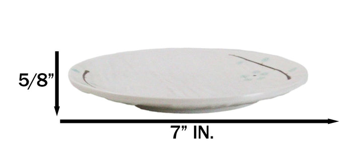 Ebros Gift Set Of 6 Yukino Hana Snowflakes Melamine Appetizer Dessert Salad Round Plates 7"