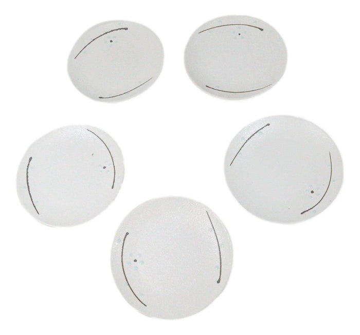 Ebros Gift Set Of 6 Yukino Hana Snowflakes Round Appetizer Dessert Salad Ceramic Plates 6"D