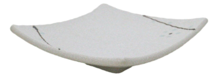Ebros Gift Set Of 6 Yukino Hana Snowflakes Square Appetizer Dessert Salad Ceramic Plates