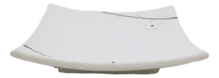 Ebros Gift Set Of 6 Yukino Hana Snowflakes Square Appetizer Dessert Salad Ceramic Plates