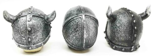 Ebros Gift Set Of Three Viking Warlords Skull With Battle Helmets Figurine Norse Mythology