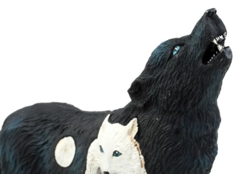 Ebros Gift Shadow Moon Snow Native Tribal Howling Wolf Totem Spirit Figurine 6.25"L