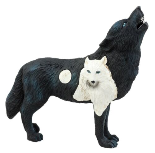 Ebros Gift Shadow Moon Snow Native Tribal Howling Wolf Totem Spirit Figurine 6.25"L