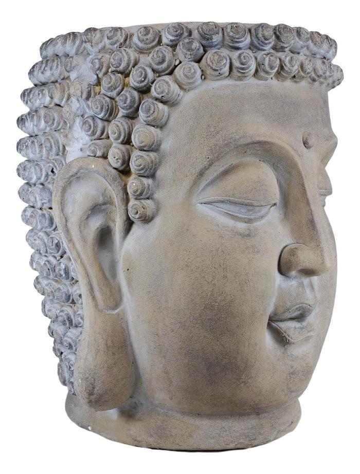 Ebros Gift Shakyamuni Buddha Gautama Head Flower Plants Vase Planter Garden Statue 14.75"H