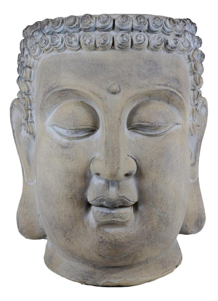 Ebros Gift Shakyamuni Buddha Gautama Head Flower Plants Vase Planter Garden Statue 14.75"H