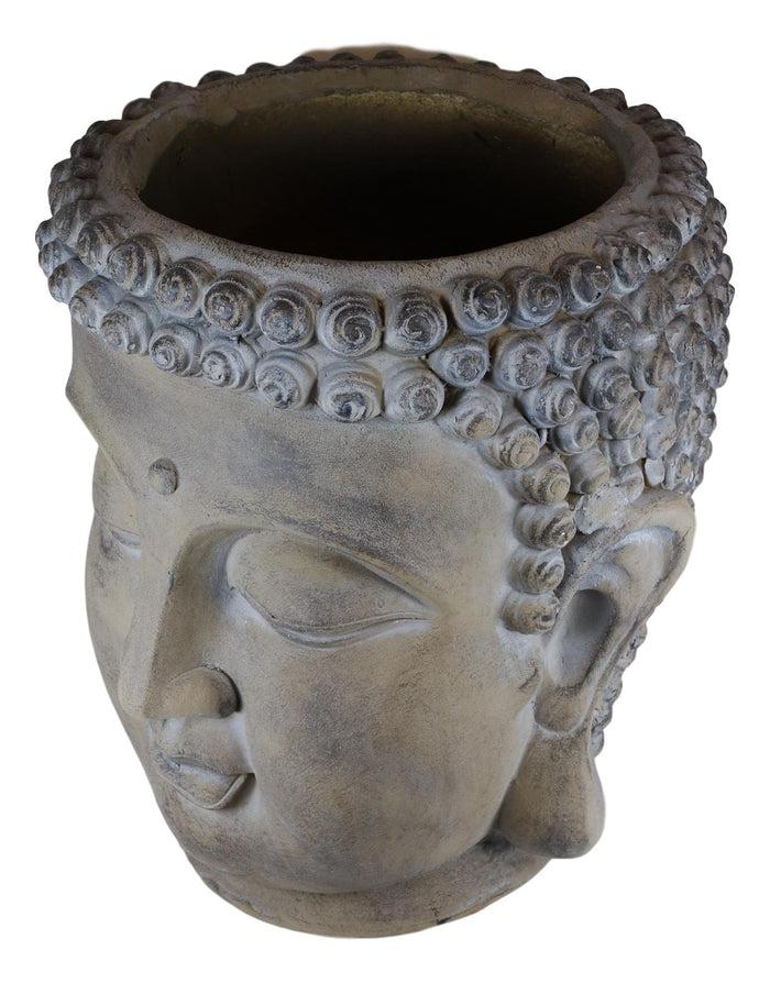 Ebros Gift Shakyamuni Buddha Gautama Head Flower Plants Vase Planter Garden Statue 14.75"H