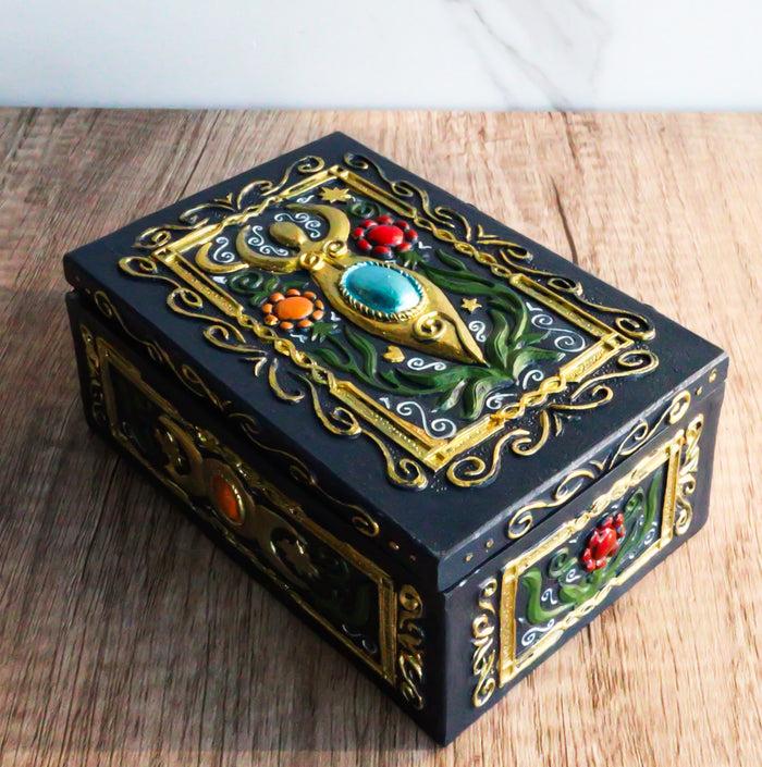 ebros gift Shaman Chakra Energy Spiral Goddess Wicca Divination Tarot Cards Decorative Box