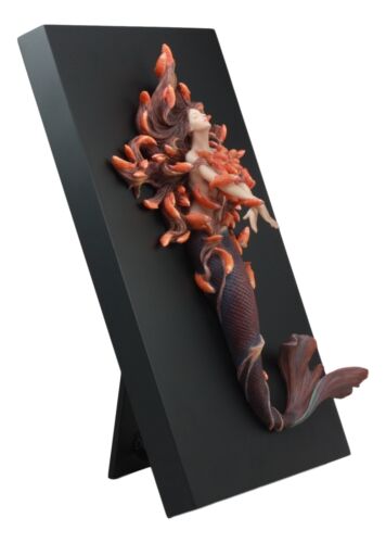 Ebros Gift Sheila Wolk Metamorphosis Statue Mermaid With Goldfish Hair Easel Back Plaque