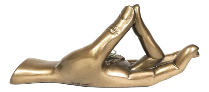 Ebros Gift Shunya Mudra Buddha Palm Votive Candle Holder Figurine 9.25"L Yoga Meditation
