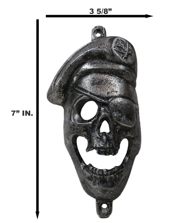 Ebros Gift Silver Bone Chilling Pirate Buccaneer Skull Skeleton Wall Beer Bottle Cap Opener