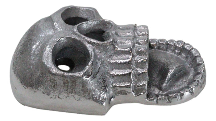 Ebros Gift Silver Metal Bone Chilling Grinning Skull Skeleton Wall Beer Bottle Cap Opener