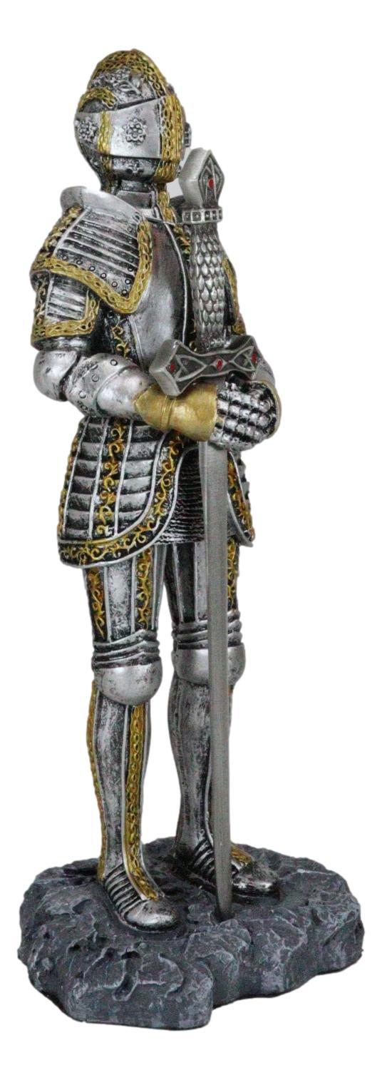 Ebros Gift Sir Percival Standing Medieval Knight W/ Excalibur Sword Letter Opener Figurine