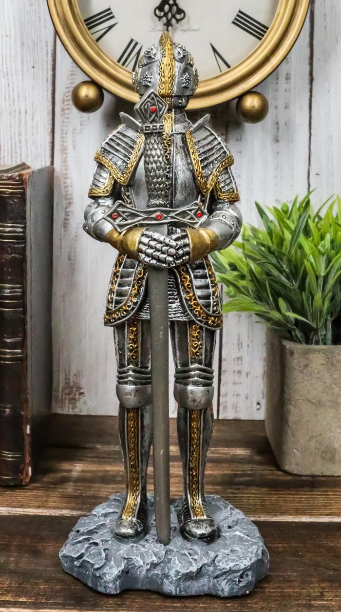 ebros gift Sir Percival Standing Medieval Knight W/ Excalibur Sword Letter Opener Figurine