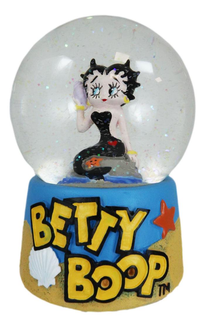 Ebros Gift Siren Mermaid With Conch Betty Boop Whimsical Comical Glitter Water Globe 100mm