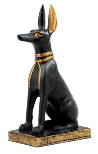 Ebros Gift Sitting Ancient Egyptian God Anubis Jackal Dog Figurine 5"H God Of The Afterlife