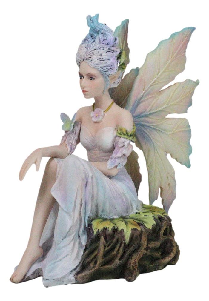 Ebros Gift Sitting Elf Pixie Air Wind Elemental Fairy In Ethereal Rainbow Dress Figurine