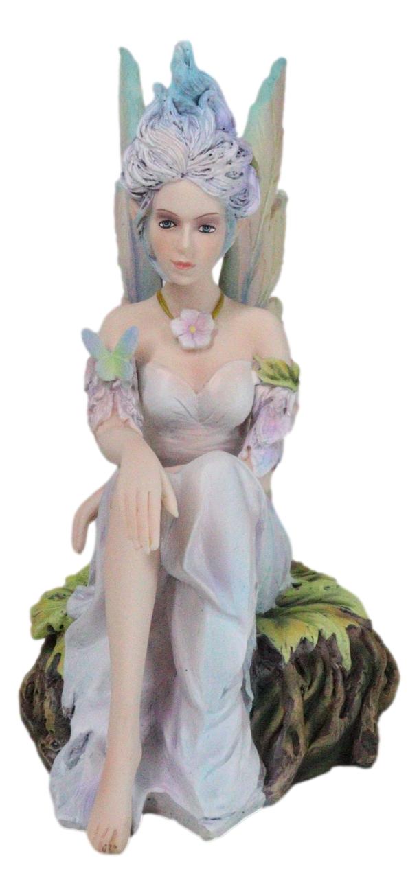 Ebros Gift Sitting Elf Pixie Air Wind Elemental Fairy In Ethereal Rainbow Dress Figurine