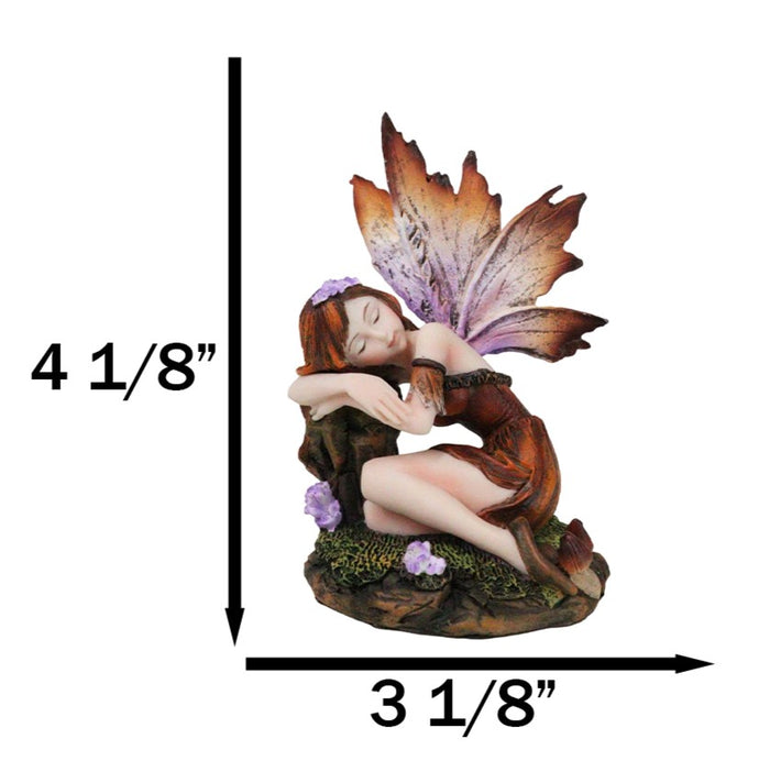 Ebros Gift Sleeping Autumn Fall Pumpkin Orange Girl Fae Fairy In Enchanted Garden Figurine