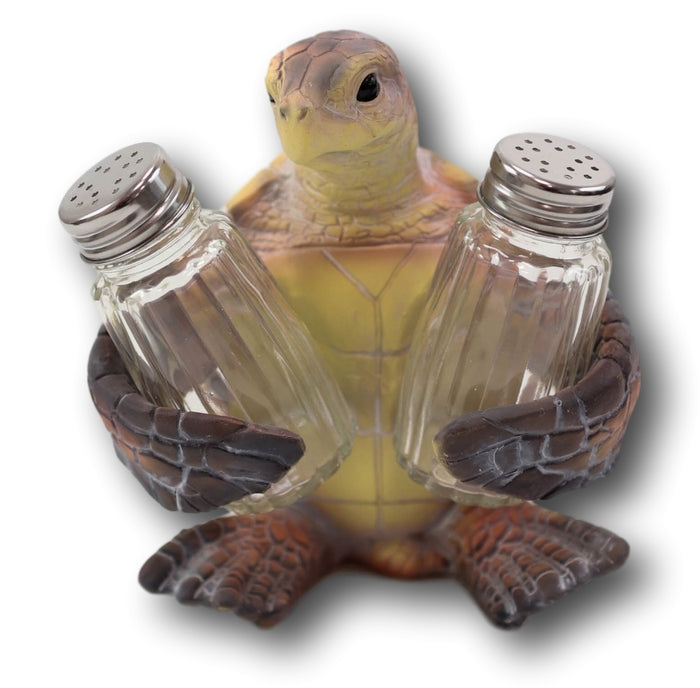 Ebros Gift Slowly Seasoned Nautical Ocean Sea Turtle Salt Pepper Shakers Holder Figurine