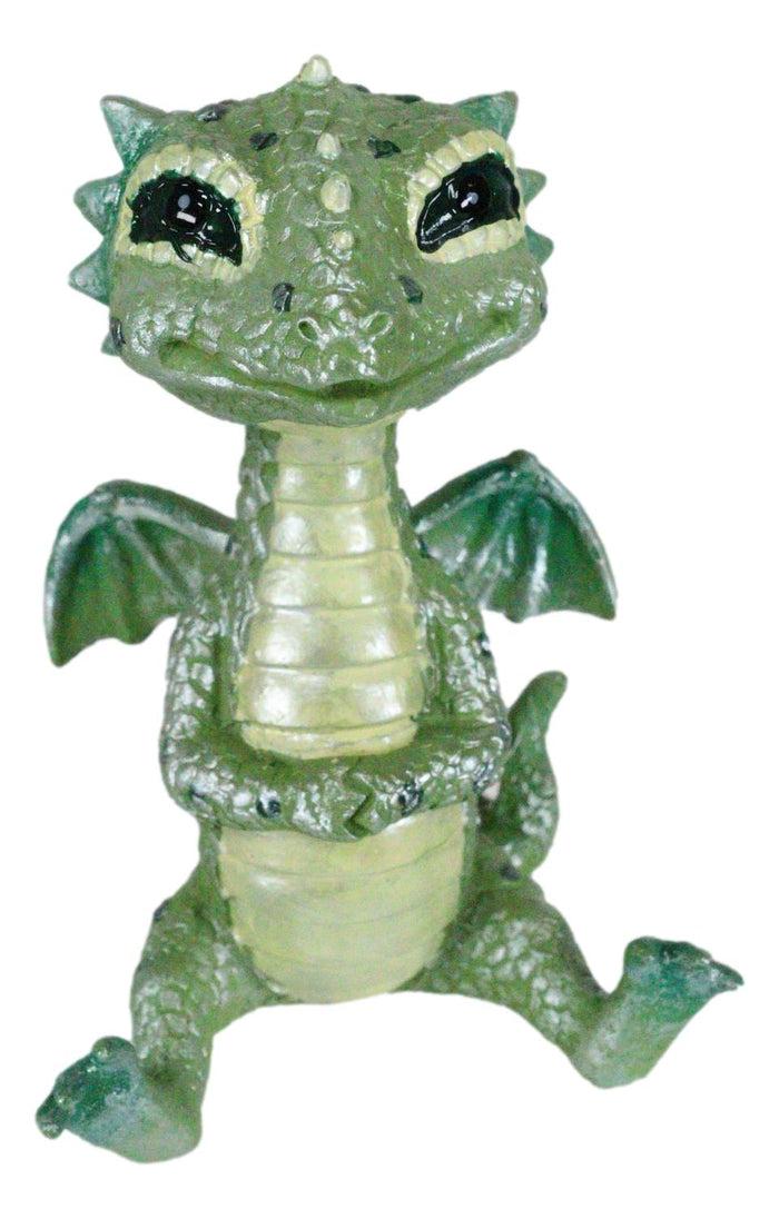 Ebros Gift Small Collector Green Reptilia Reptile Baby Dinosaur Dragon Mini Figurine Decor