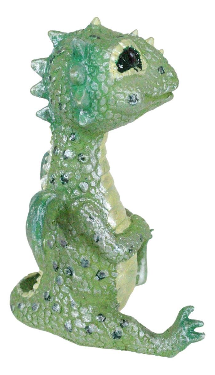 Ebros Gift Small Collector Green Reptilia Reptile Baby Dinosaur Dragon Mini Figurine Decor