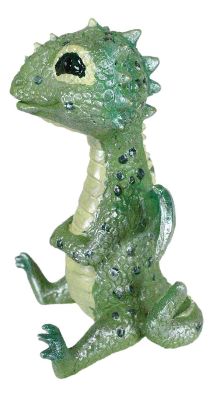 Ebros Gift Small Collector Green Reptilia Reptile Baby Dinosaur Dragon Mini Figurine Decor