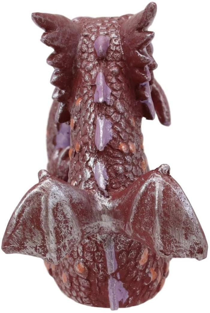 Ebros Gift Small Collector Red Cute Tail Biting Baby Dinosaur Dragon Ornament Figurine