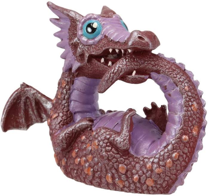 Ebros Gift Small Collector Red Cute Tail Biting Baby Dinosaur Dragon Ornament Figurine