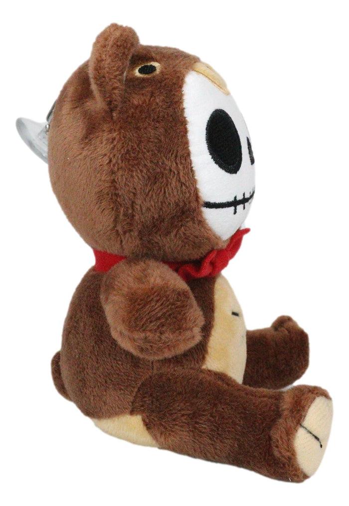 Ebros Gift Small Furry Bones Skeleton Honey Bear With Red Ribbon Soft Plush Toy Doll