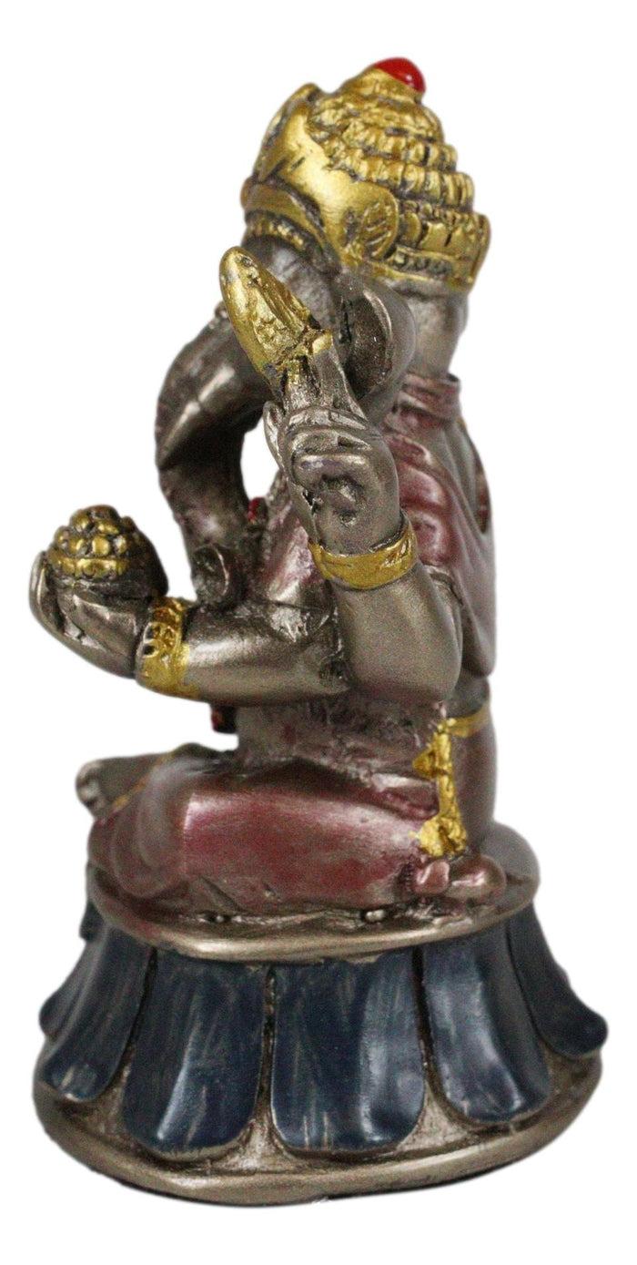 Ebros Gift Small Hindu Ganesha Ganapati Hindu Elephant God Sitting On Drum Figurine
