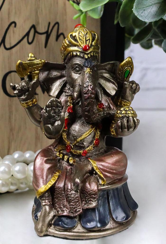 ebros gift Small Hindu Ganesha Ganapati Hindu Elephant God Sitting On Drum Figurine