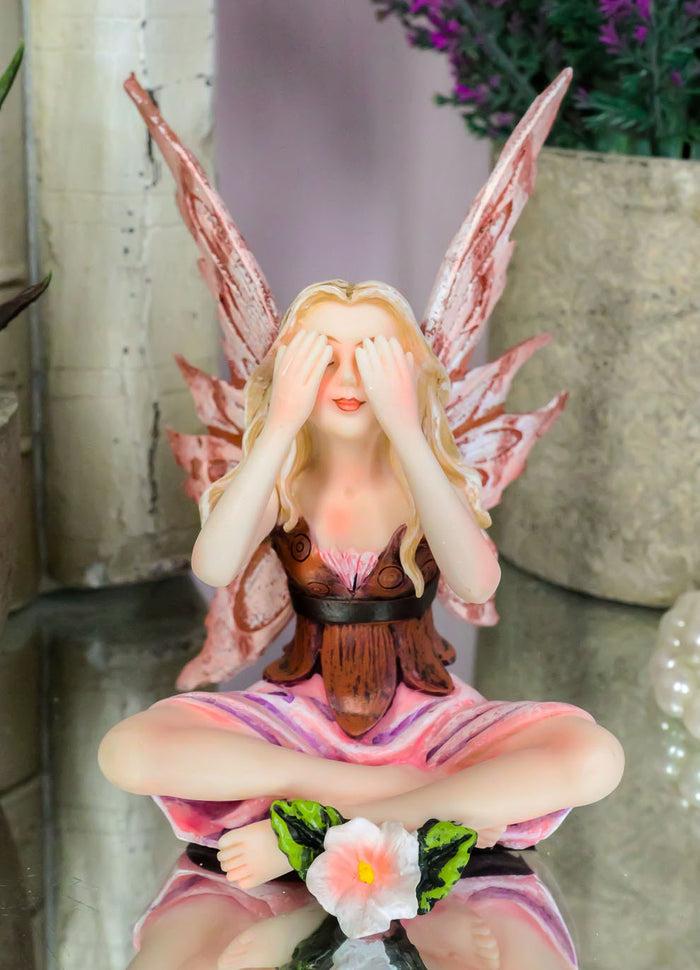 ebros gift Small Meadowland Tribal Red Rose Flower Playful Girl Fairy Figurine Collectible